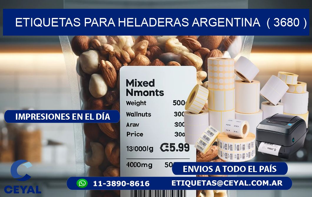 ETIQUETAS PARA HELADERAS ARGENTINA  ( 3680 )