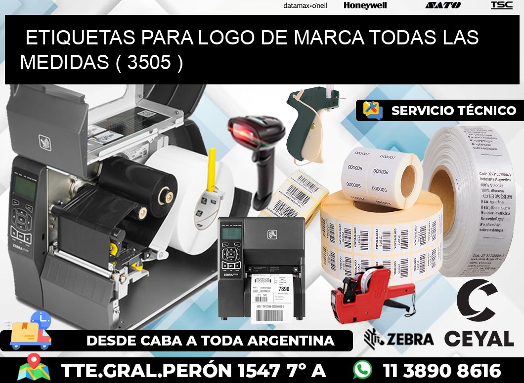 ETIQUETAS PARA LOGO DE MARCA TODAS LAS MEDIDAS ( 3505 )