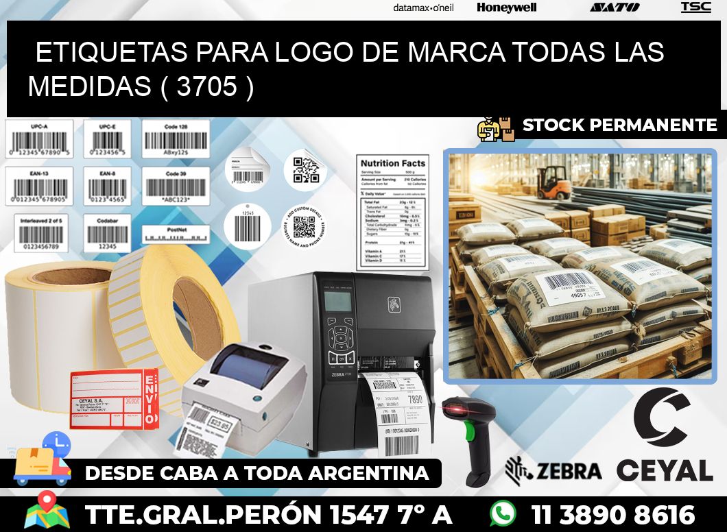 ETIQUETAS PARA LOGO DE MARCA TODAS LAS MEDIDAS ( 3705 )