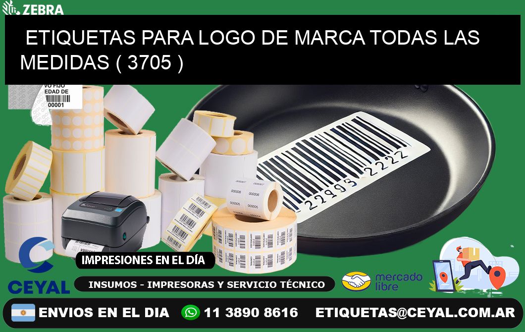 ETIQUETAS PARA LOGO DE MARCA TODAS LAS MEDIDAS ( 3705 )