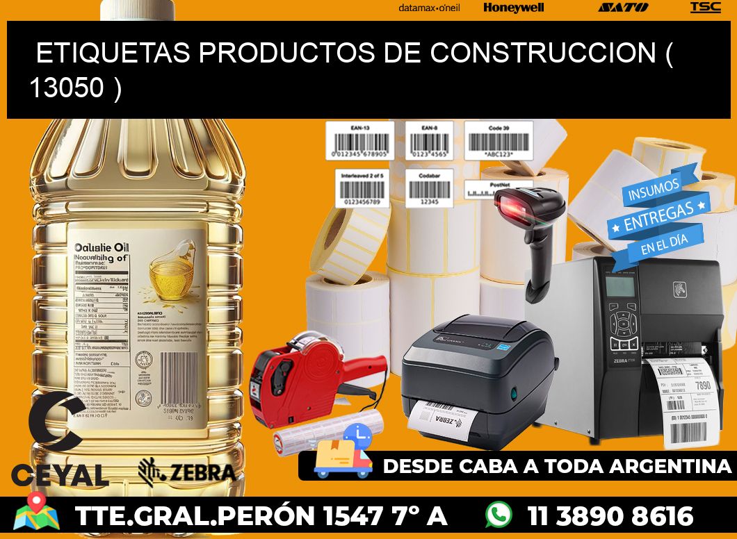 ETIQUETAS PRODUCTOS DE CONSTRUCCION ( 13050 )