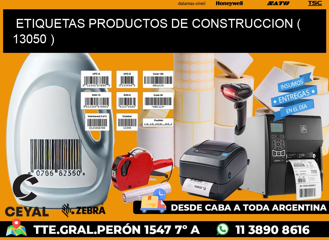 ETIQUETAS PRODUCTOS DE CONSTRUCCION ( 13050 )