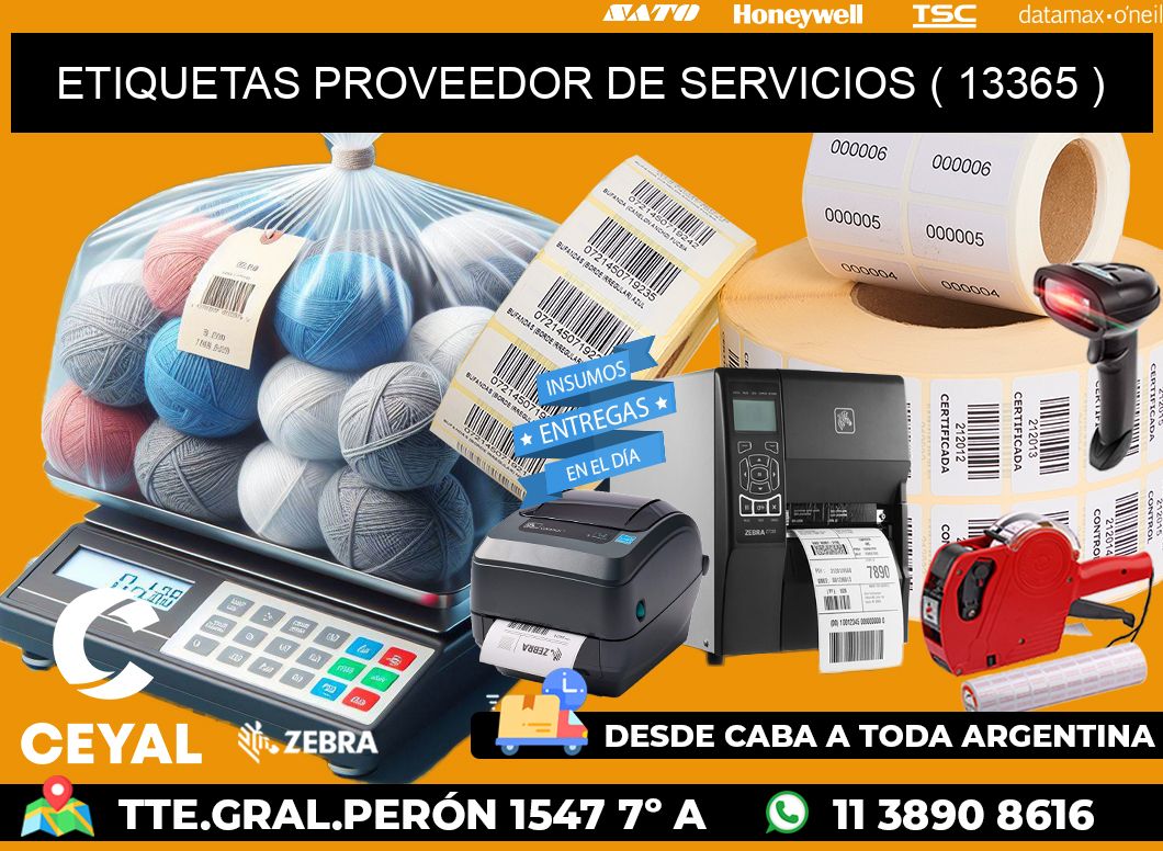 ETIQUETAS PROVEEDOR DE SERVICIOS ( 13365 )