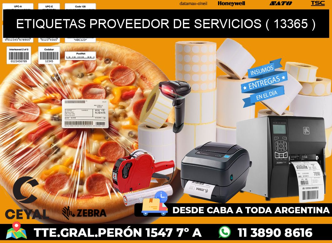 ETIQUETAS PROVEEDOR DE SERVICIOS ( 13365 )