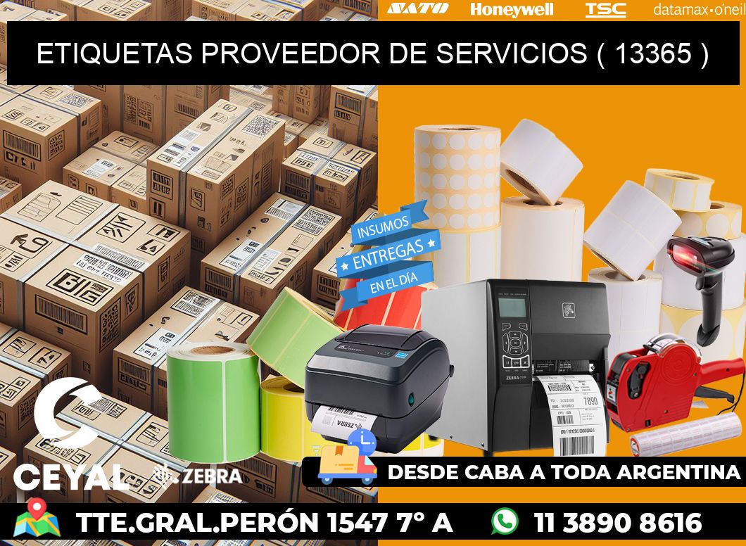 ETIQUETAS PROVEEDOR DE SERVICIOS ( 13365 )
