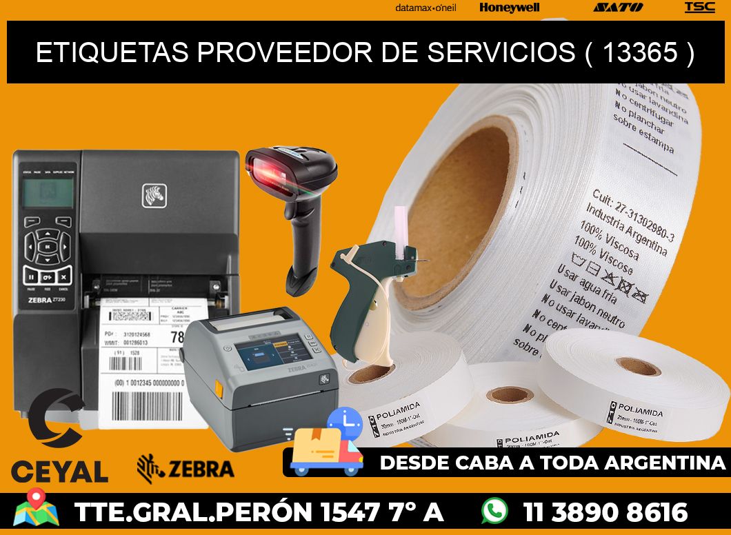 ETIQUETAS PROVEEDOR DE SERVICIOS ( 13365 )