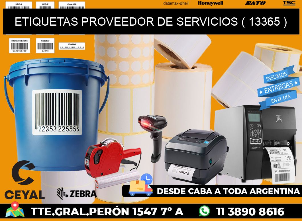 ETIQUETAS PROVEEDOR DE SERVICIOS ( 13365 )