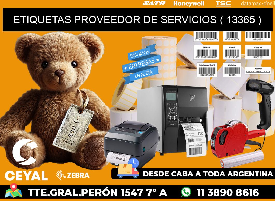 ETIQUETAS PROVEEDOR DE SERVICIOS ( 13365 )