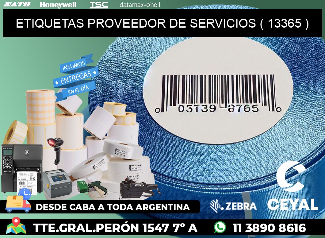ETIQUETAS PROVEEDOR DE SERVICIOS ( 13365 )