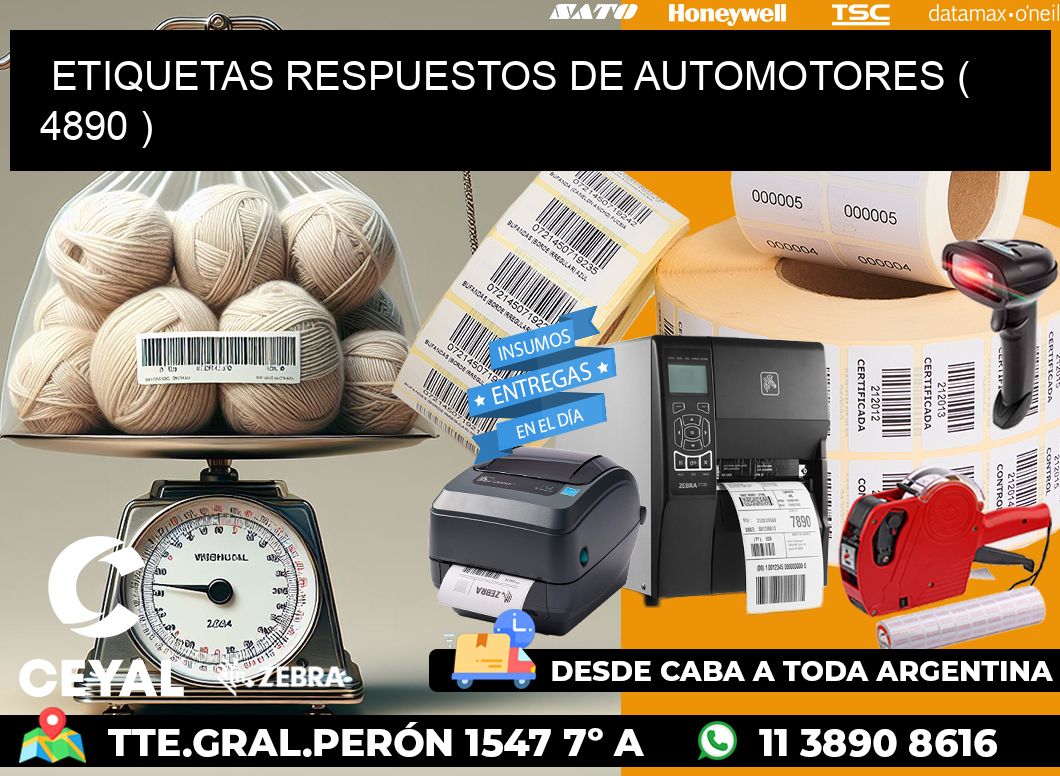ETIQUETAS RESPUESTOS DE AUTOMOTORES ( 4890 )