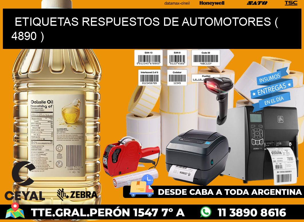 ETIQUETAS RESPUESTOS DE AUTOMOTORES ( 4890 )