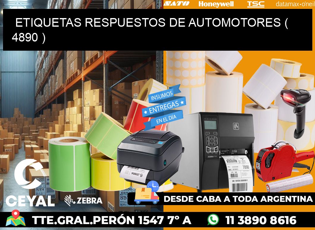 ETIQUETAS RESPUESTOS DE AUTOMOTORES ( 4890 )