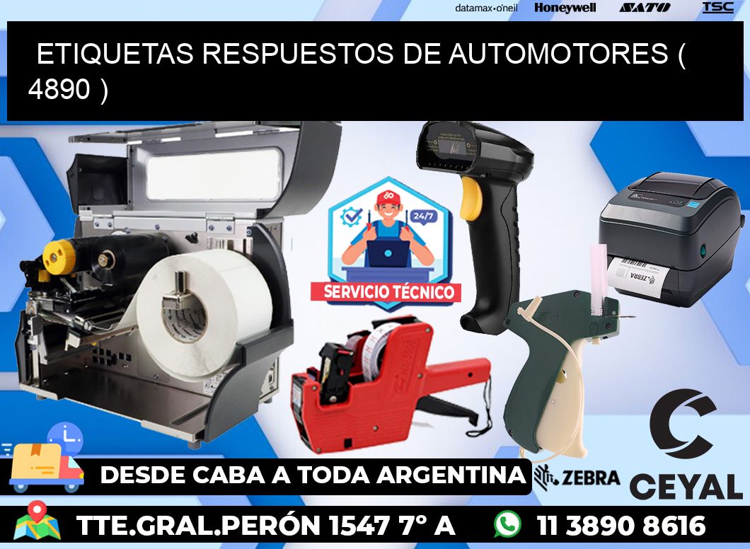 ETIQUETAS RESPUESTOS DE AUTOMOTORES ( 4890 )