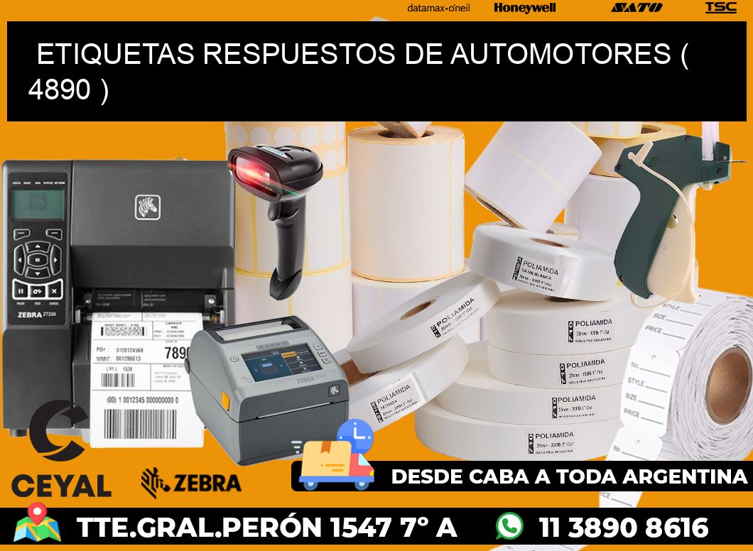 ETIQUETAS RESPUESTOS DE AUTOMOTORES ( 4890 )