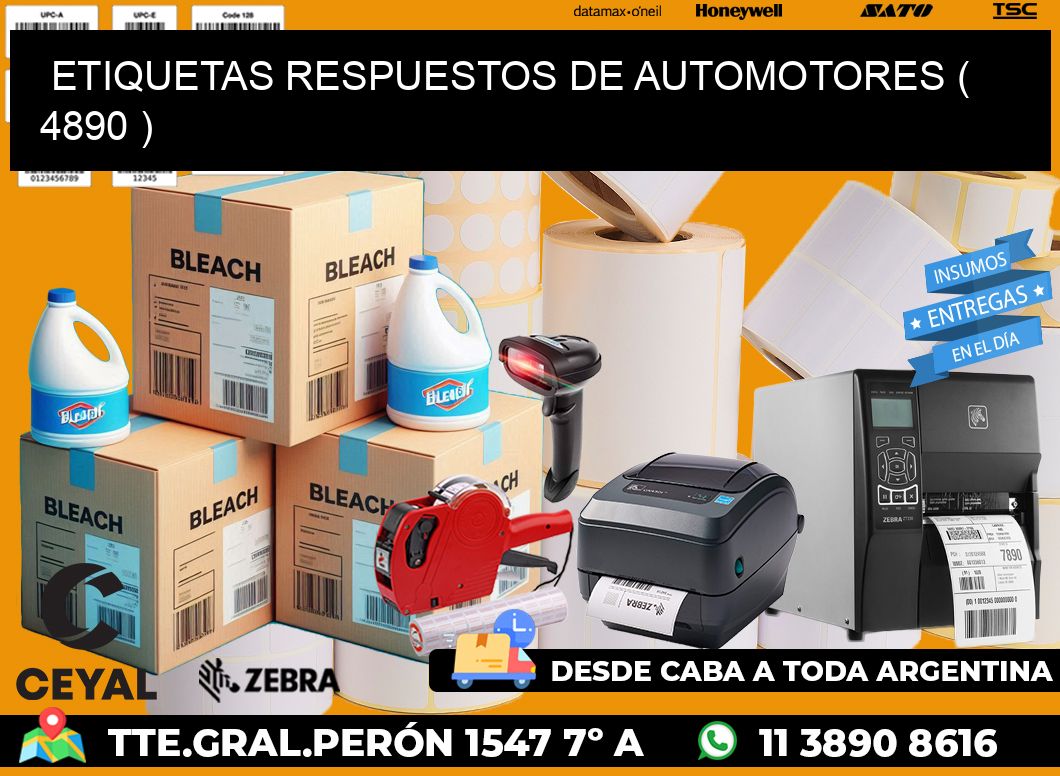 ETIQUETAS RESPUESTOS DE AUTOMOTORES ( 4890 )