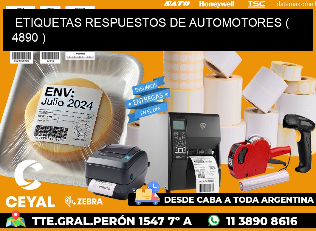 ETIQUETAS RESPUESTOS DE AUTOMOTORES ( 4890 )