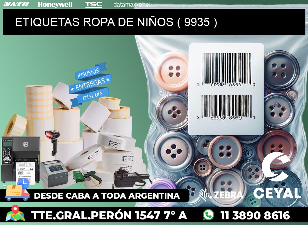 ETIQUETAS ROPA DE NIÑOS ( 9935 )