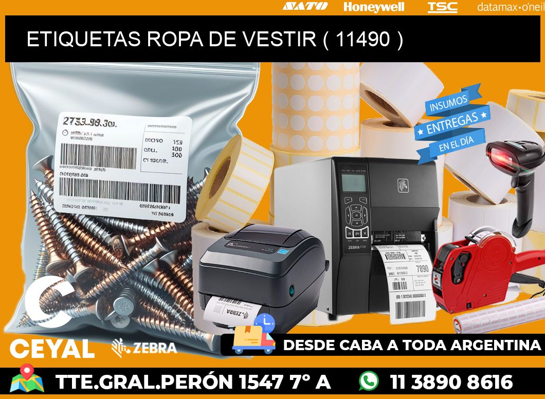ETIQUETAS ROPA DE VESTIR ( 11490 )