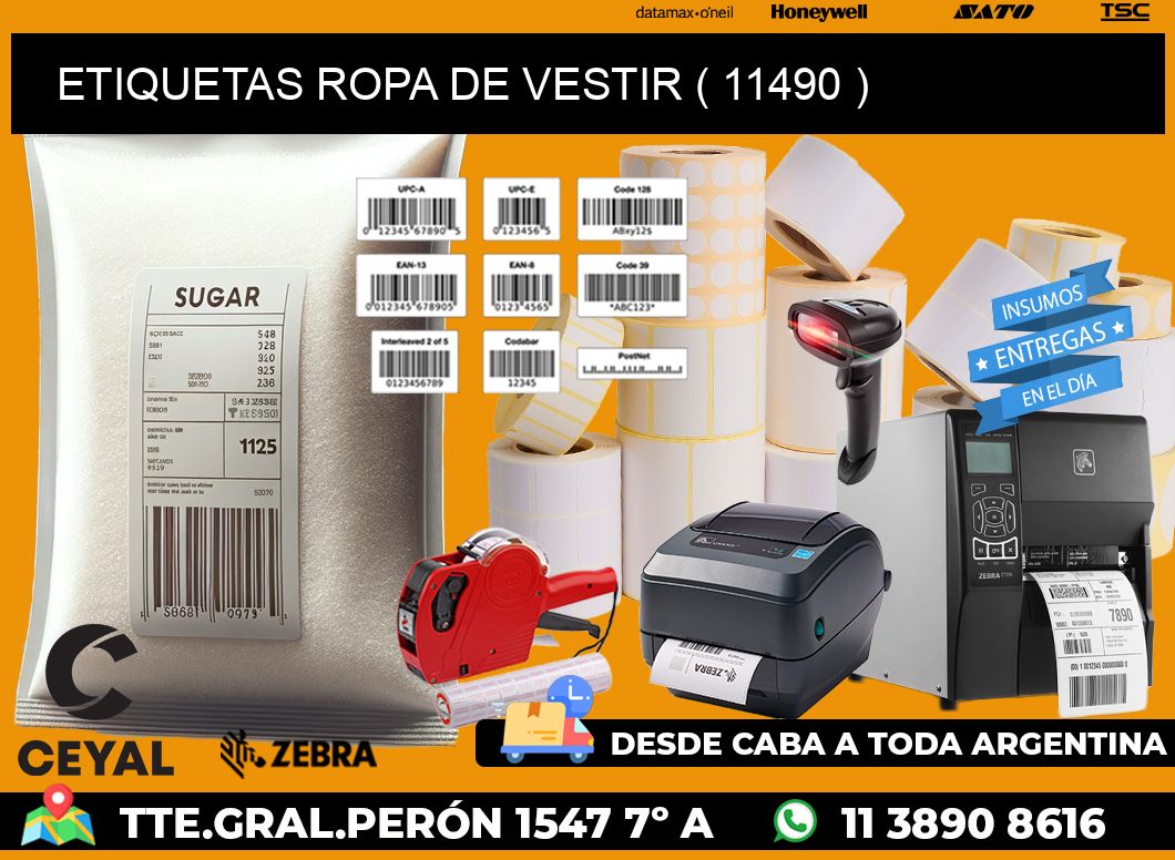 ETIQUETAS ROPA DE VESTIR ( 11490 )