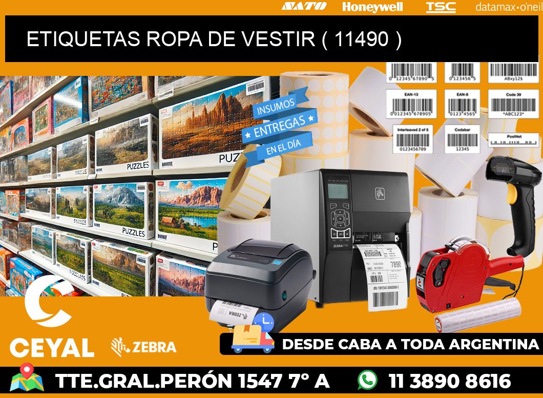 ETIQUETAS ROPA DE VESTIR ( 11490 )