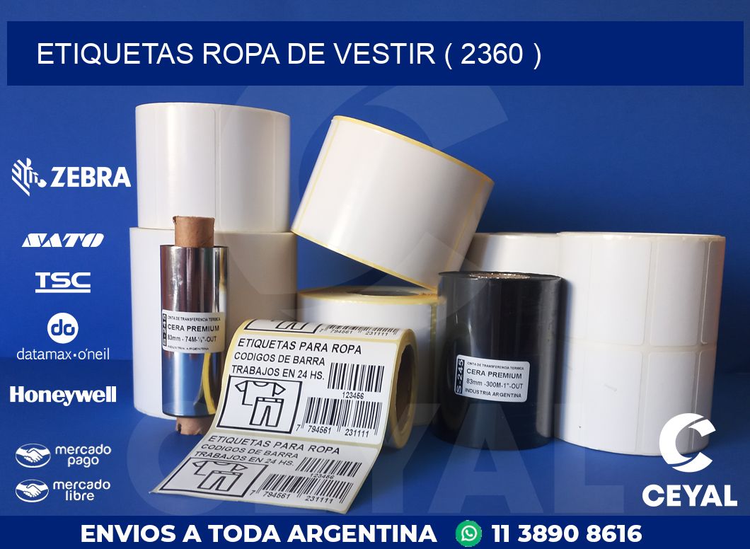 ETIQUETAS ROPA DE VESTIR ( 2360 )