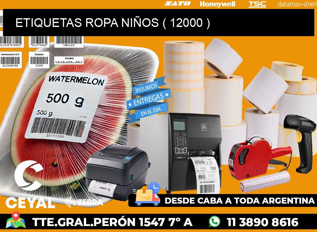 ETIQUETAS ROPA NIÑOS ( 12000 )