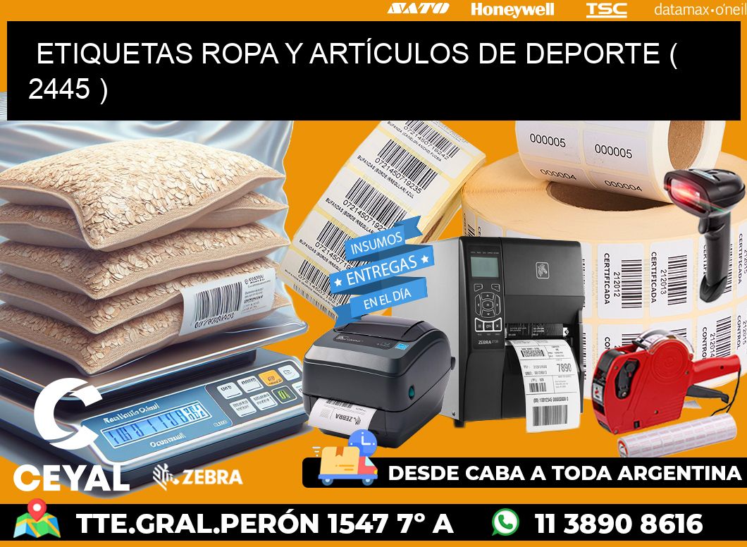 ETIQUETAS ROPA Y ARTÍCULOS DE DEPORTE ( 2445 )