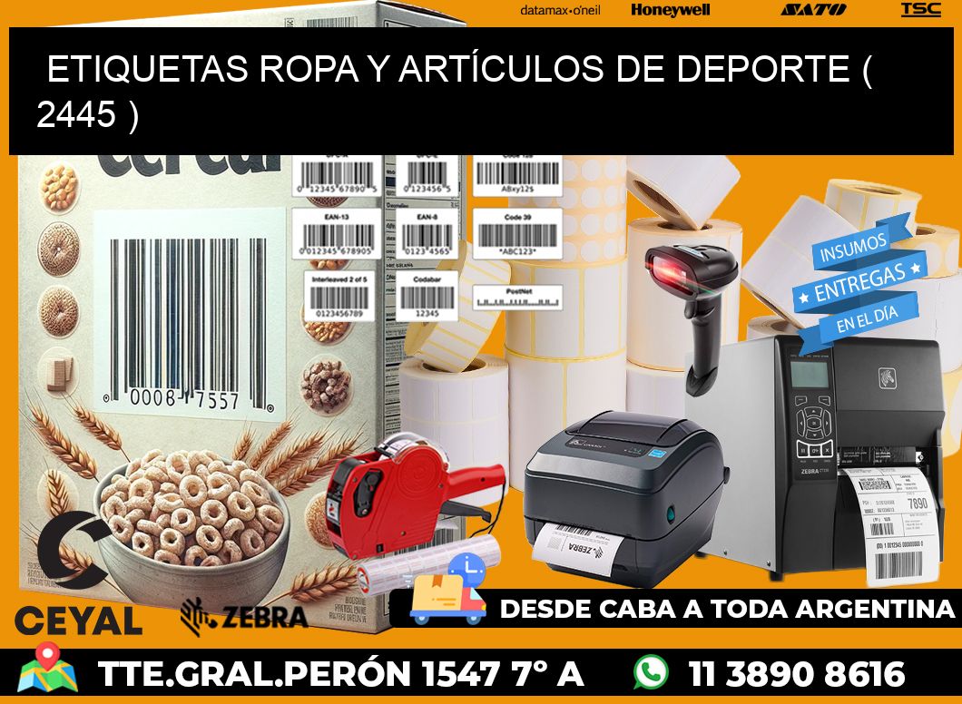 ETIQUETAS ROPA Y ARTÍCULOS DE DEPORTE ( 2445 )