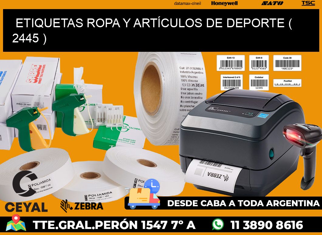ETIQUETAS ROPA Y ARTÍCULOS DE DEPORTE ( 2445 )