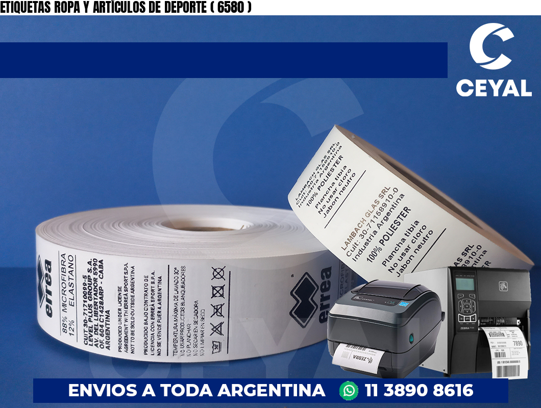 ETIQUETAS ROPA Y ARTÍCULOS DE DEPORTE ( 6580 )