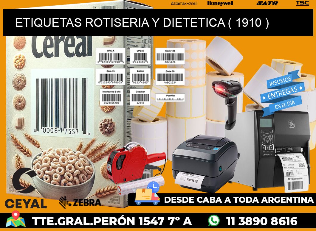 ETIQUETAS ROTISERIA Y DIETETICA ( 1910 )