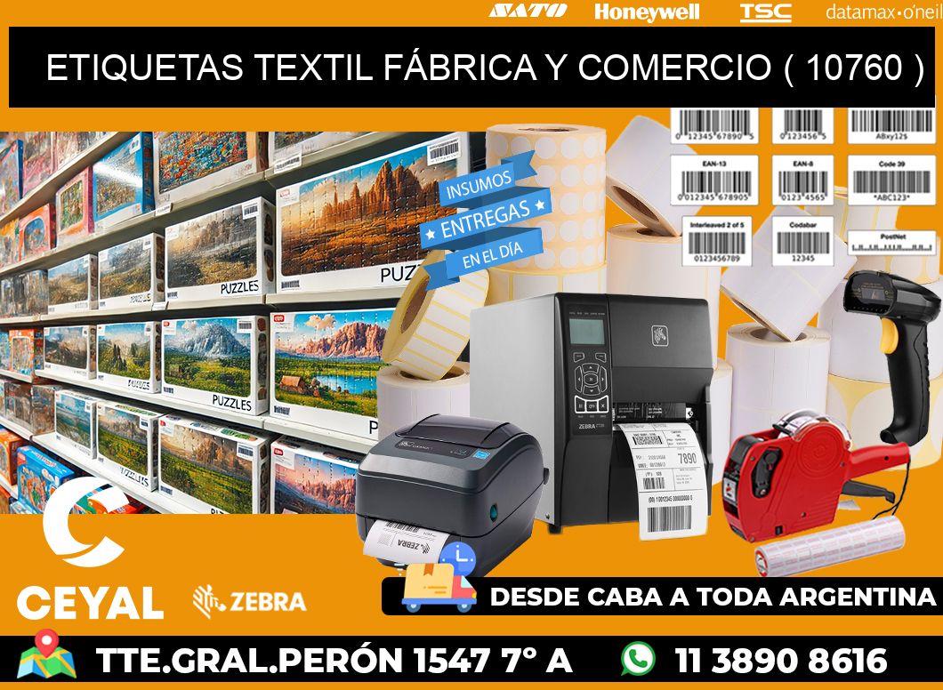 ETIQUETAS TEXTIL FÁBRICA Y COMERCIO ( 10760 )