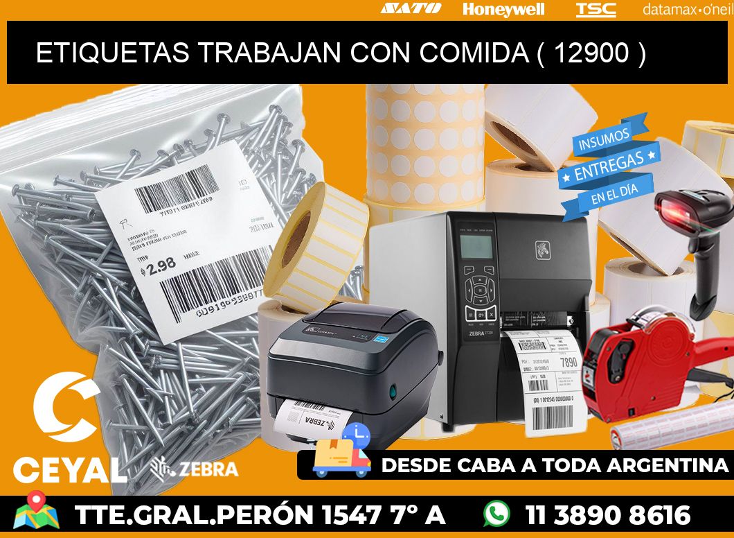 ETIQUETAS TRABAJAN CON COMIDA ( 12900 )