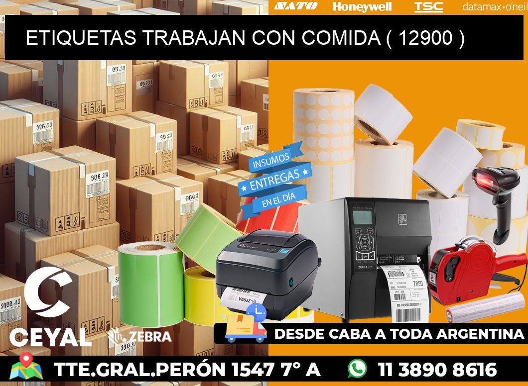 ETIQUETAS TRABAJAN CON COMIDA ( 12900 )