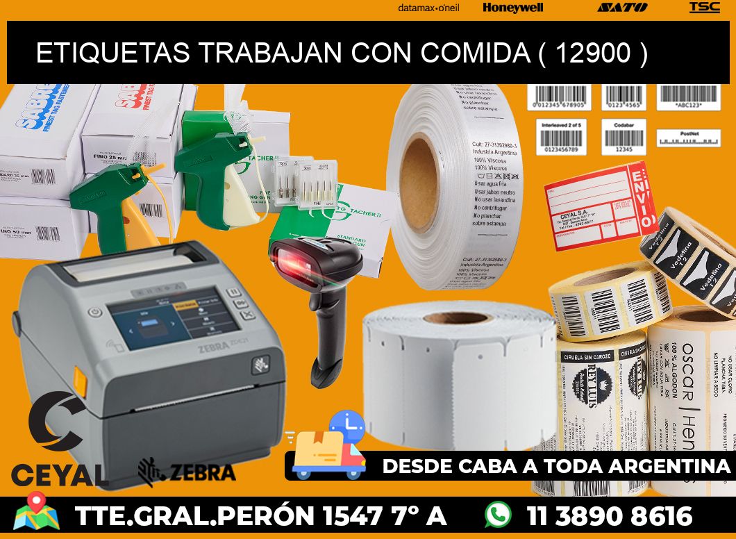ETIQUETAS TRABAJAN CON COMIDA ( 12900 )