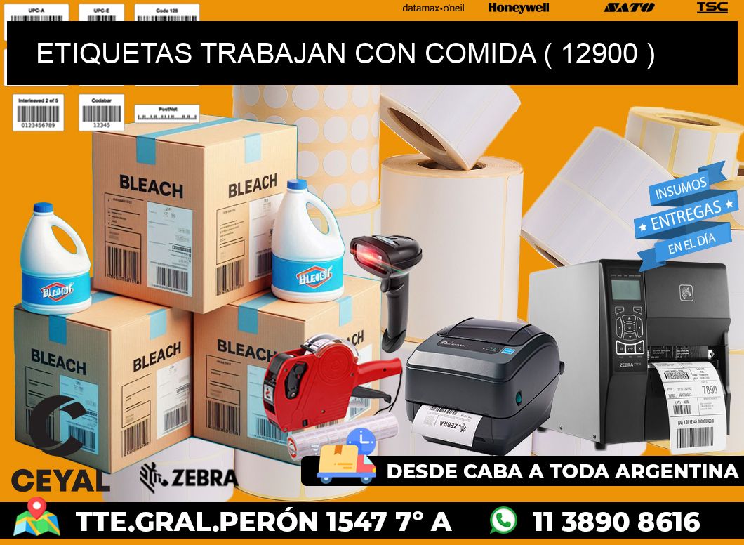 ETIQUETAS TRABAJAN CON COMIDA ( 12900 )