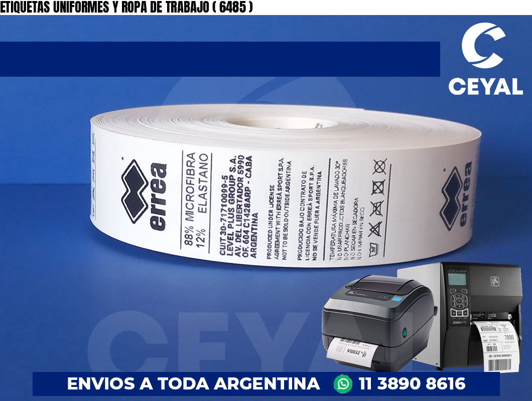 ETIQUETAS UNIFORMES Y ROPA DE TRABAJO ( 6485 )