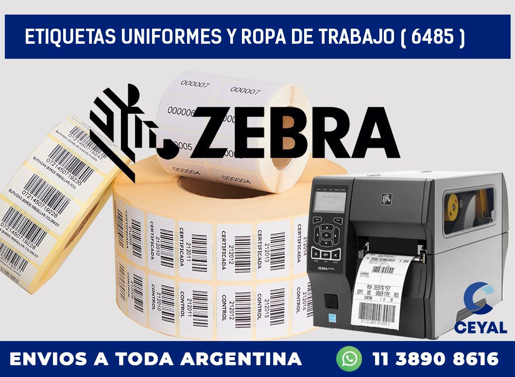ETIQUETAS UNIFORMES Y ROPA DE TRABAJO ( 6485 )