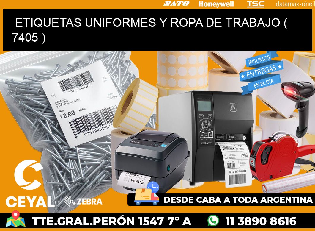 ETIQUETAS UNIFORMES Y ROPA DE TRABAJO ( 7405 )