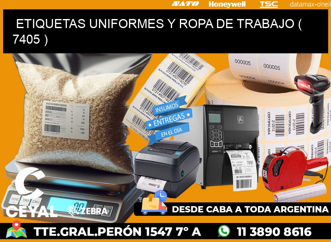 ETIQUETAS UNIFORMES Y ROPA DE TRABAJO ( 7405 )