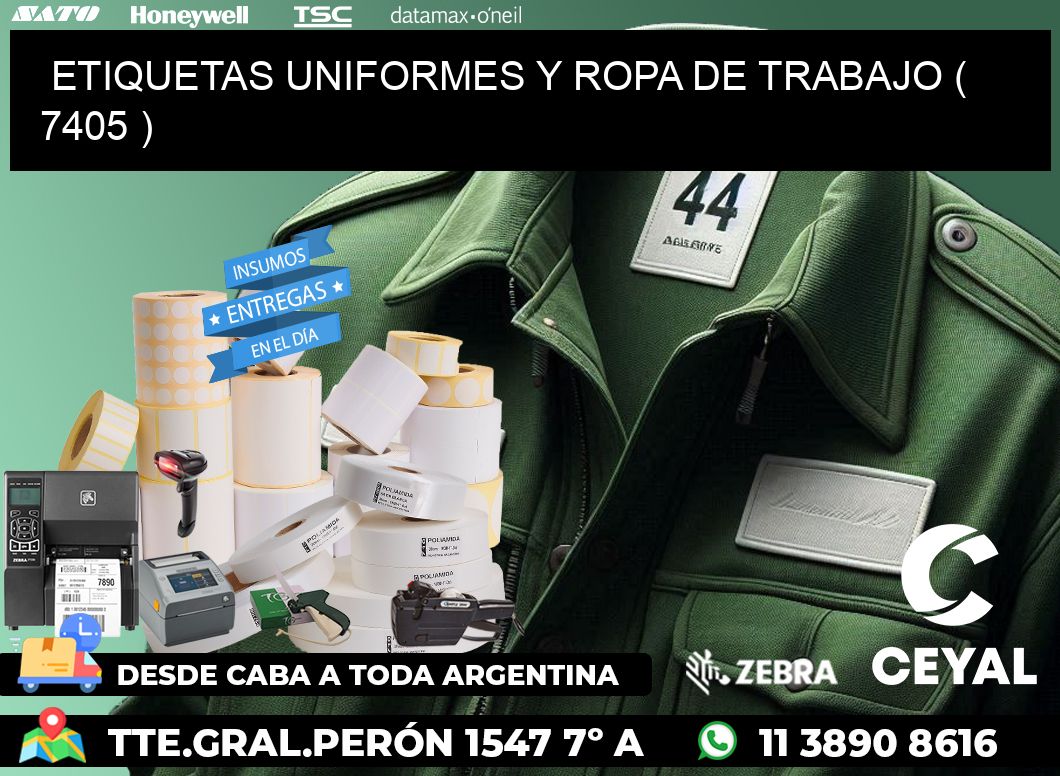 ETIQUETAS UNIFORMES Y ROPA DE TRABAJO ( 7405 )