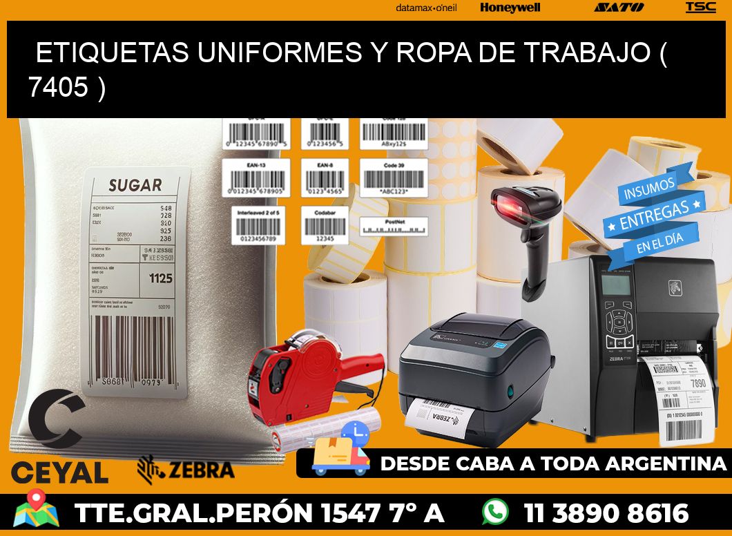ETIQUETAS UNIFORMES Y ROPA DE TRABAJO ( 7405 )