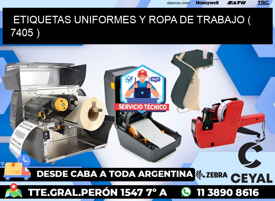 ETIQUETAS UNIFORMES Y ROPA DE TRABAJO ( 7405 )