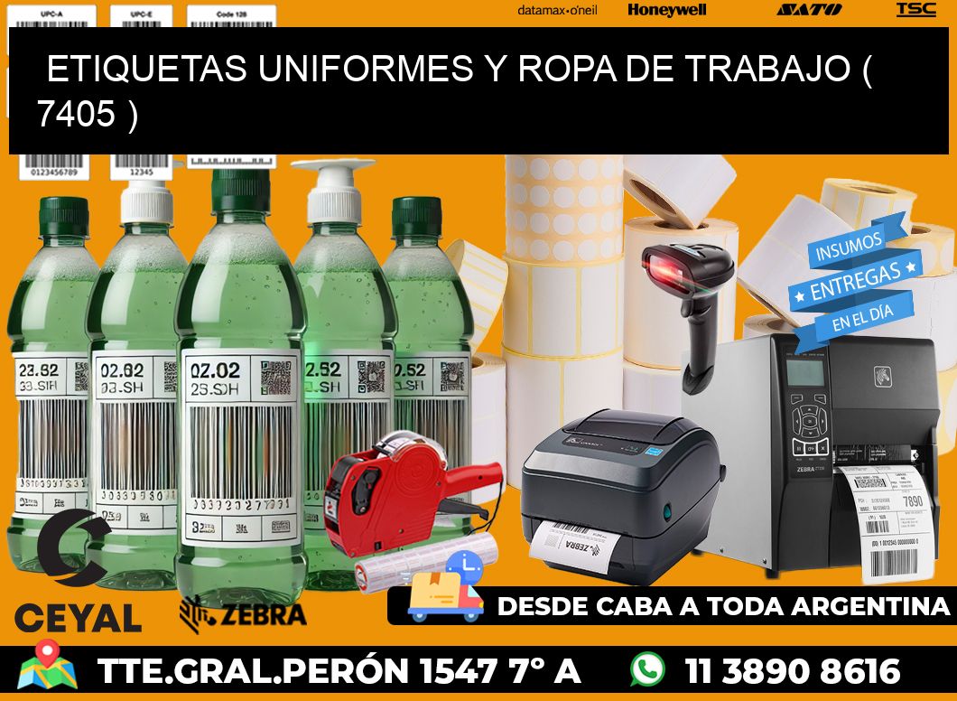 ETIQUETAS UNIFORMES Y ROPA DE TRABAJO ( 7405 )