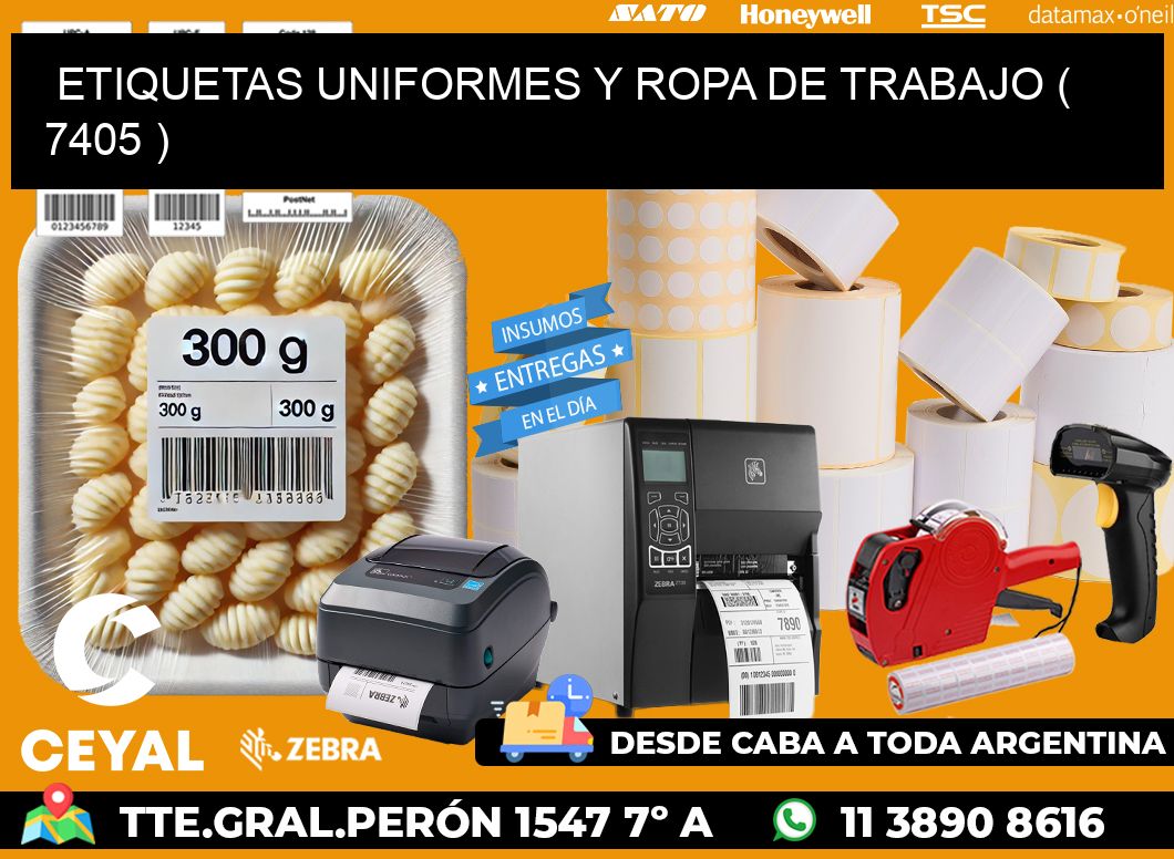 ETIQUETAS UNIFORMES Y ROPA DE TRABAJO ( 7405 )