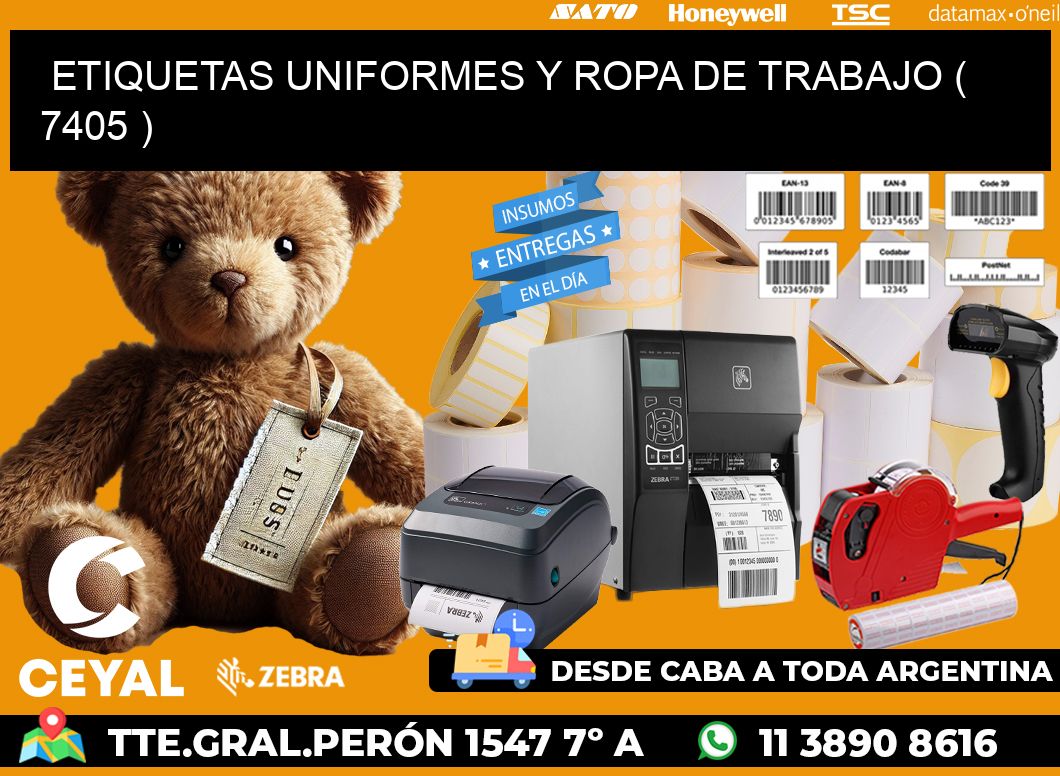 ETIQUETAS UNIFORMES Y ROPA DE TRABAJO ( 7405 )