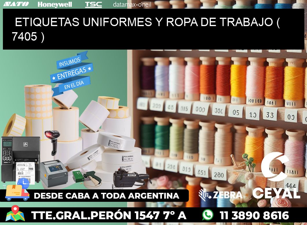 ETIQUETAS UNIFORMES Y ROPA DE TRABAJO ( 7405 )