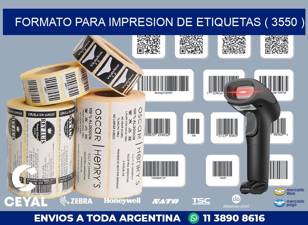 FORMATO PARA IMPRESION DE ETIQUETAS ( 3550 )