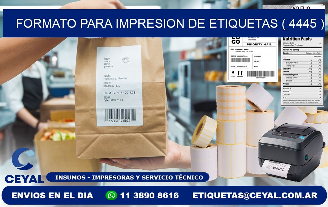 FORMATO PARA IMPRESION DE ETIQUETAS ( 4445 )