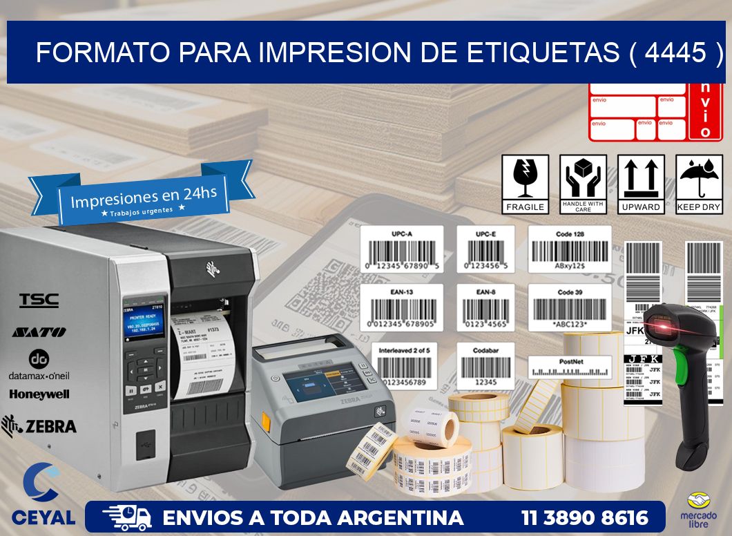 FORMATO PARA IMPRESION DE ETIQUETAS ( 4445 )